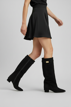 Botas Cano Alto com Salto Bloco Mulher
