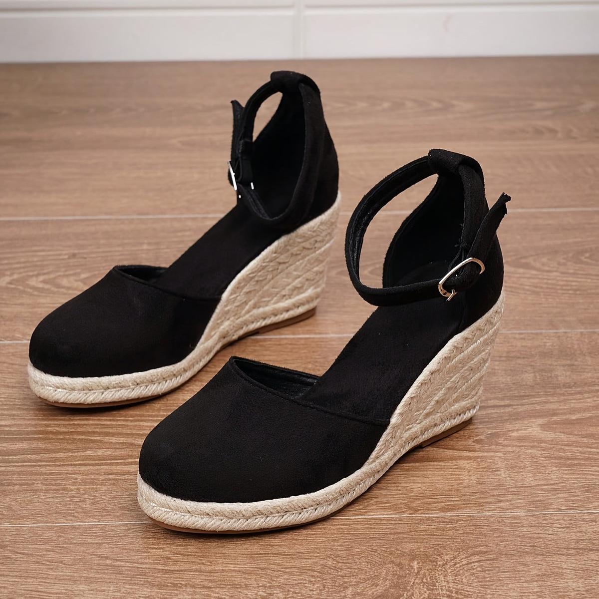 Anouk | Sandálias Anabela Femininas com Fivela no Tornozelo