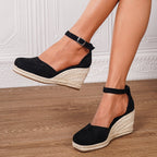 Anouk | Mulher Sandália Anabela Espadrille Bico Fechado