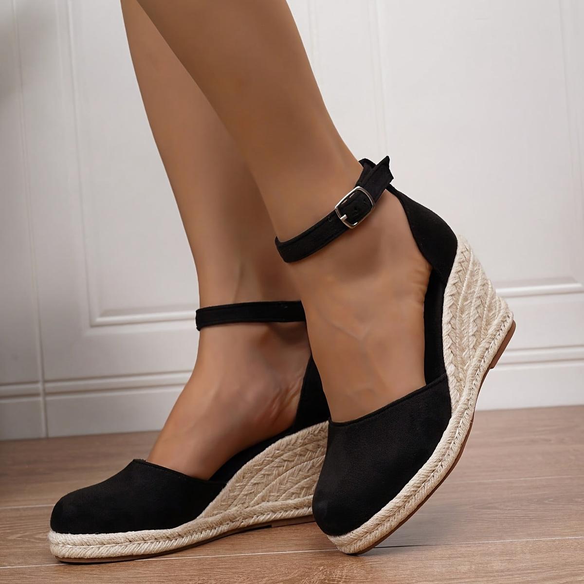 Anouk | Mulher Sandália Anabela Espadrille Bico Fechado
