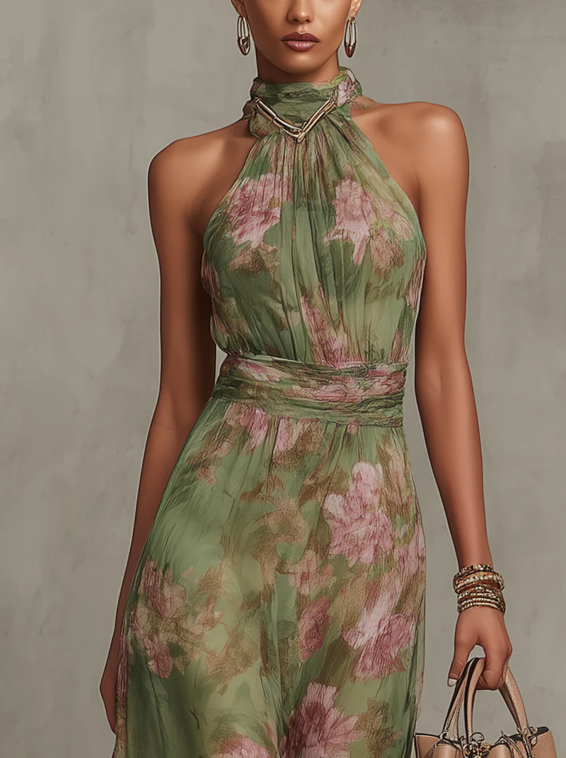 Wynne | Vestido Maxi Floral Halter Feminino