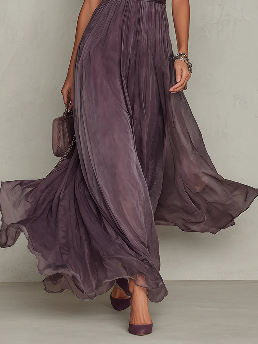 Embla | Vestido Longo Feminino Chiffon Decote Gota