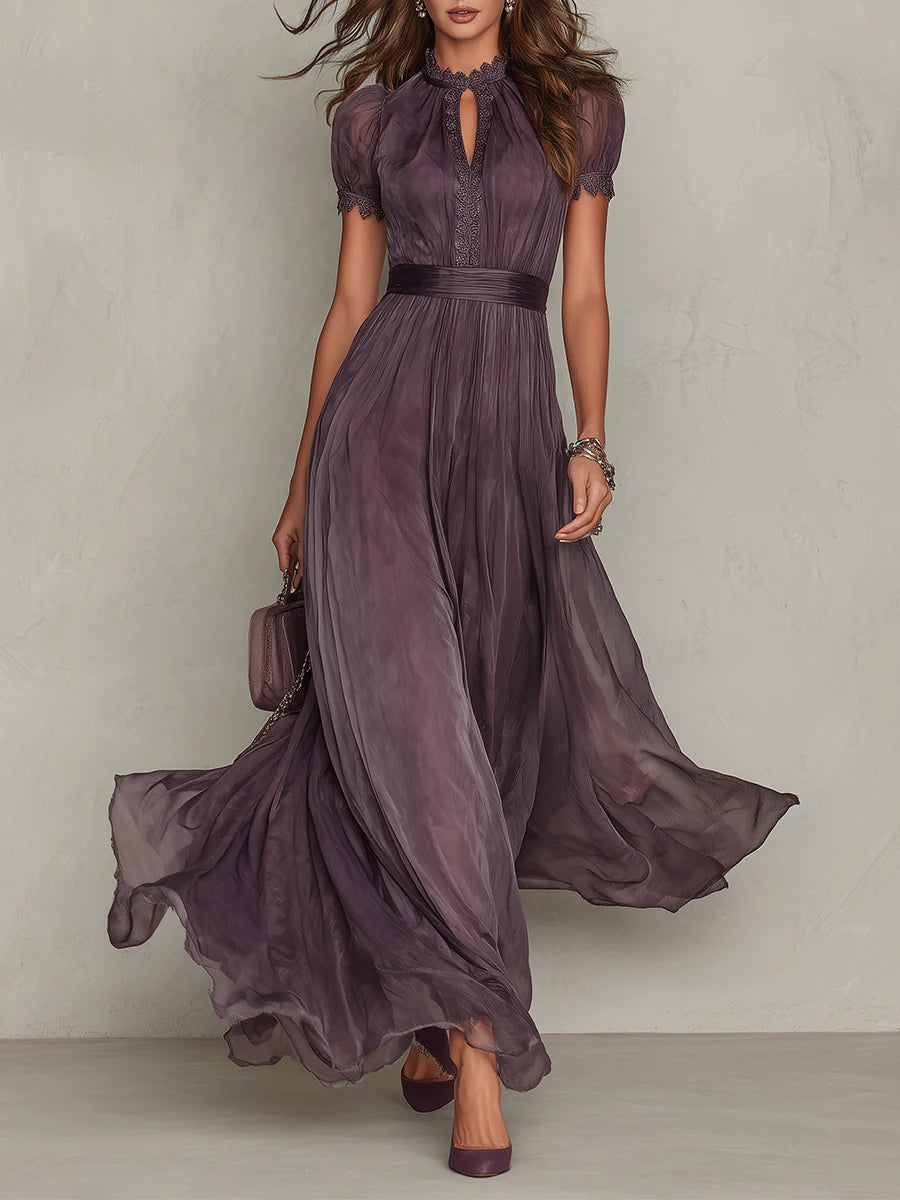 Embla | Vestido Longo Feminino Chiffon Decote Gota