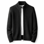 Amara | Homem Cardigan Tricot Fecho Zip Gola Alta