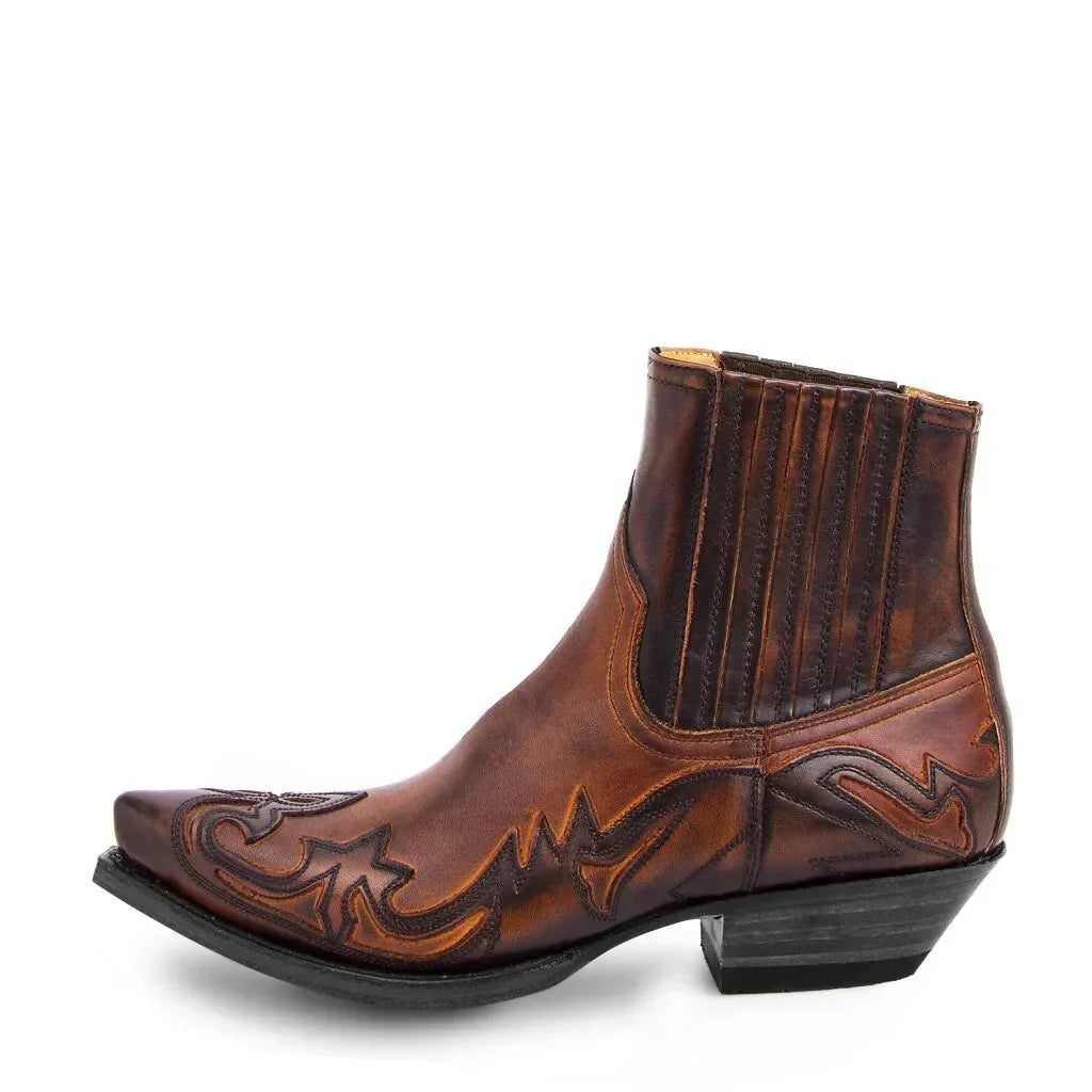 Homem Botas Cowboy Couro