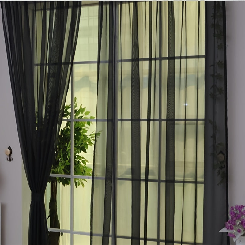 Odette | Cortinas de Voile Floral | 200x100cm, Ilhós, Semitransparentes | 2 Peças