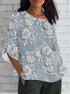 Clea | Blusa Feminina Floral Bordado Vintage