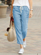Inez | Calças Femininas Casual Perna Inteira Relaxed Fit
