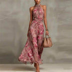 Vestido Maxi Floral Halter Mulher