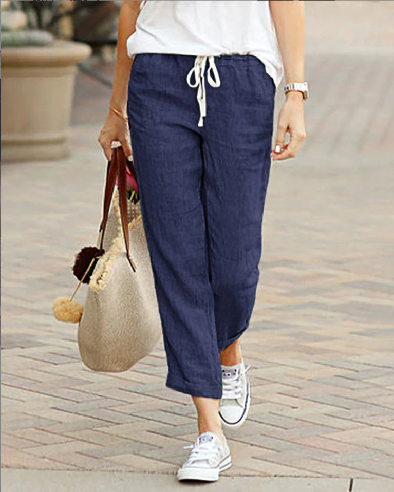 Inez | Calças Femininas Casual Perna Inteira Relaxed Fit
