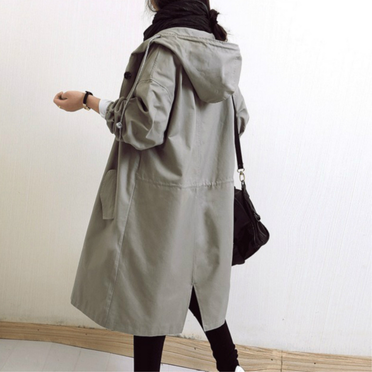 Verena | Casaco Trench Feminino Longo com Capuz