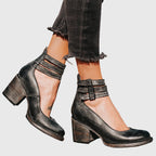 Florine | Botas Femininas Tornozelo Salto Bloco Fivelas