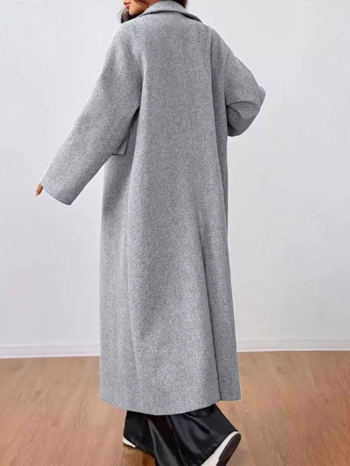 Dione | Mulher Casaco Longo Oversized Gola Lapela