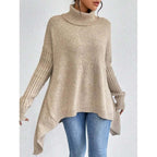 Yvaine | Camisola Feminina Gola Alta Bainha Assimétrica