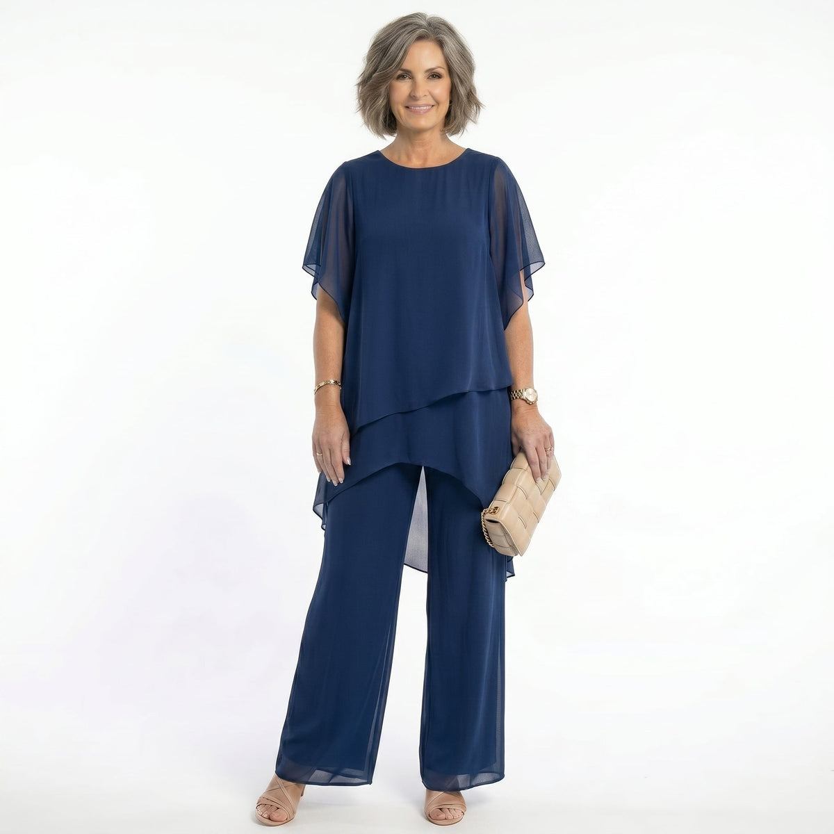 Conjunto Cerimónia Mulher | Túnica Assimétrica, Calças Fluidas