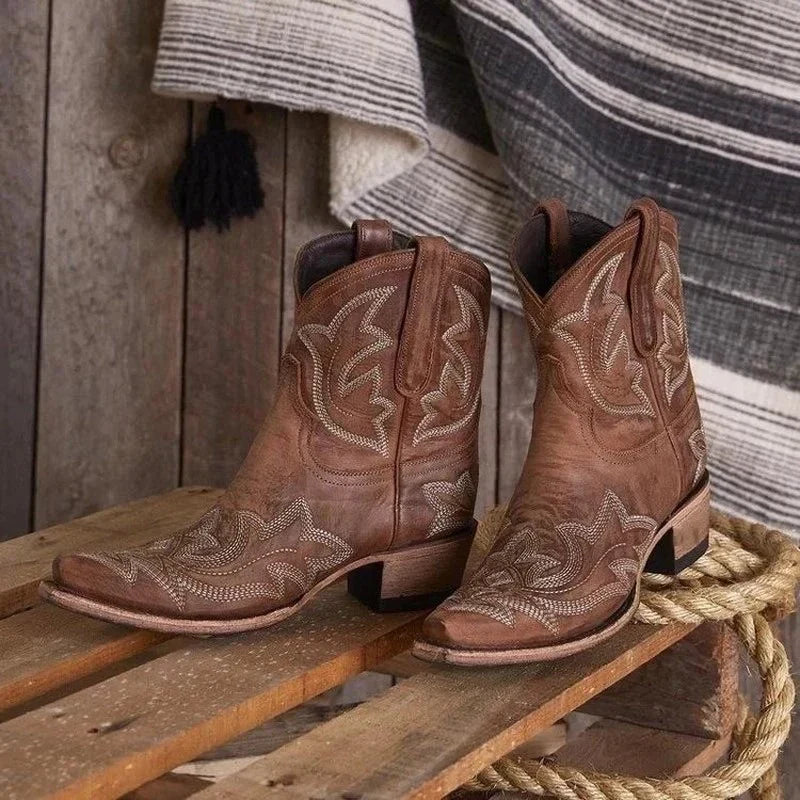 Liora | Botas Cowboy Couro Femininas Bordadas Western