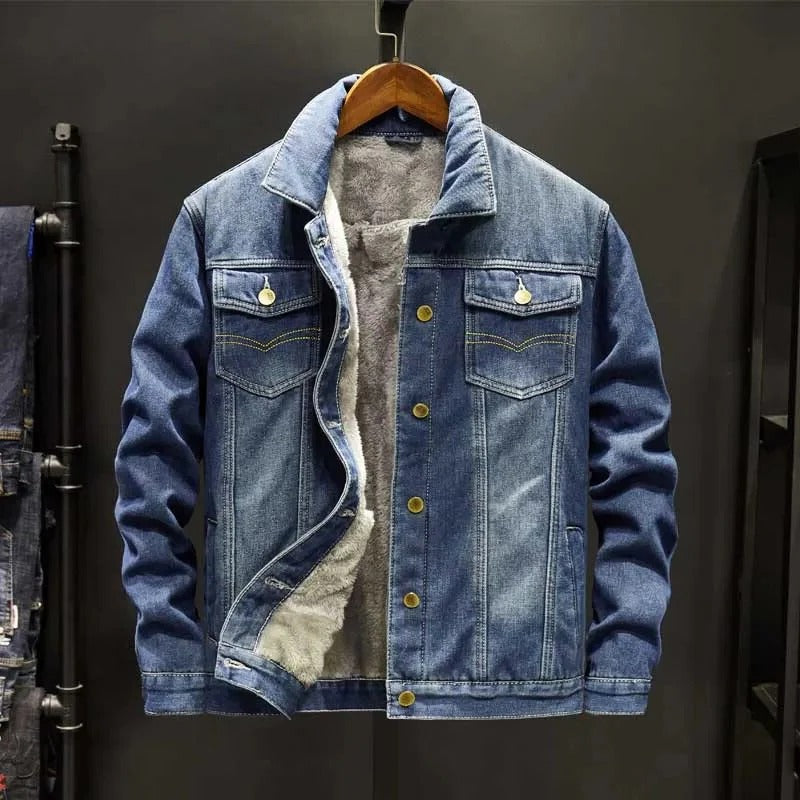 Jaqueta Jeans Forro Interior Resistente ao Vento