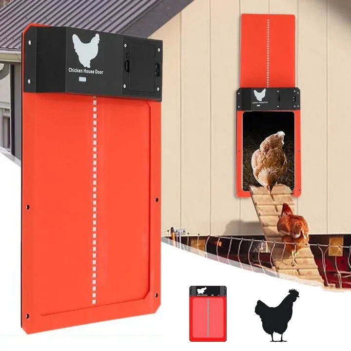 Porta automática para galinheiro resistente à chuva com sensor de luz