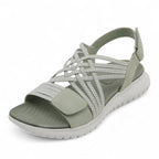 Sandálias Femininas com Velcro | Conforto Ajustável | Couro PU