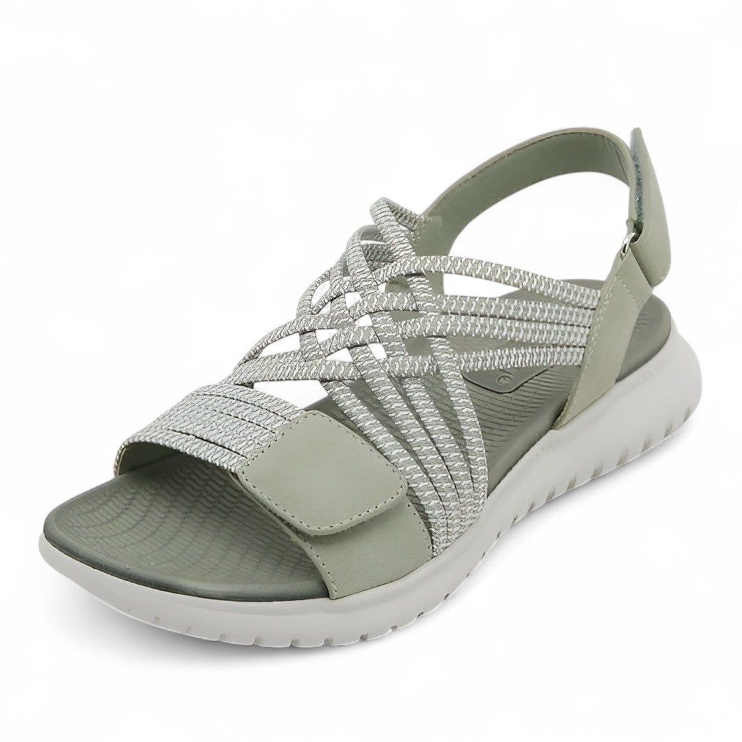 Sandálias Femininas com Velcro | Conforto Ajustável | Couro PU