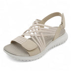 Sandálias Femininas com Velcro | Conforto Ajustável | Couro PU