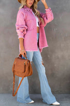 Talia | Jaqueta Jeans Oversized com Franjas