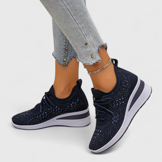 Sapatos ortopédicos femininos bico largo com suporte de arco e sola ergonómica