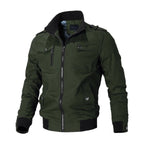 Kaia | Homem Bomber Jacket Militar Algodão Multipockets
