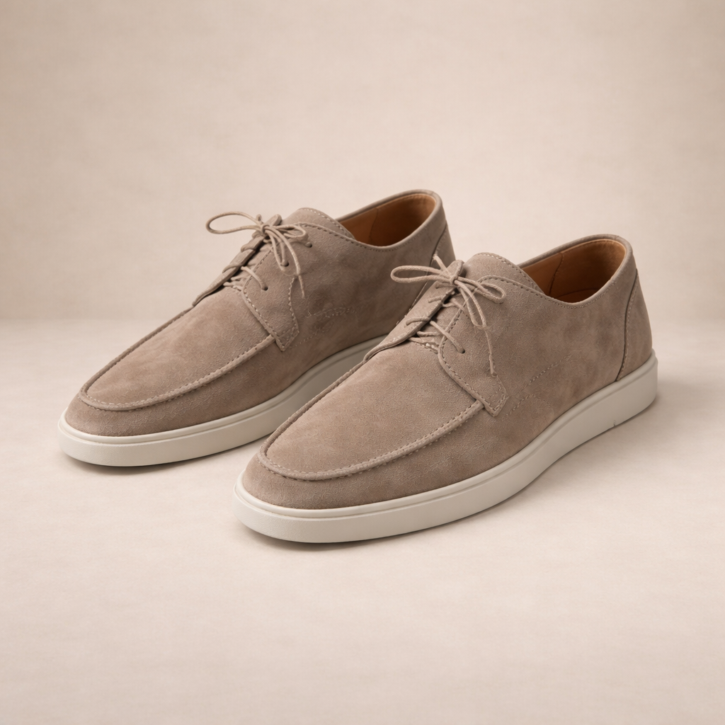 Homem Sapatos Loafer com Atacadores Moc Toe Salto Baixo