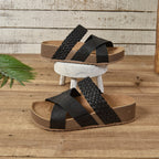 Sandálias Plataforma Femininas | Tiras Entrelaçadas, Estilo Casual