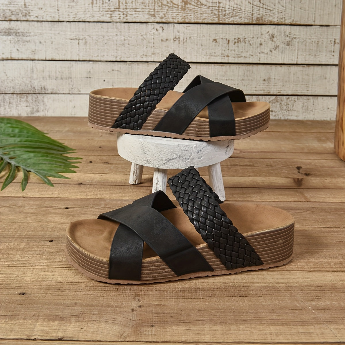 Sandálias Plataforma Femininas | Tiras Entrelaçadas, Estilo Casual