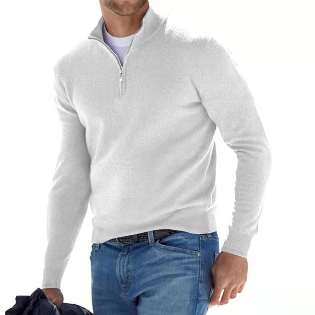Aria | Camisola Masculina Merino Decote em V com Fecho