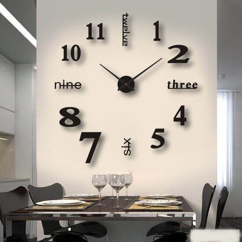 Bexcellent | Relógio de Parede Quartz Preto Grande