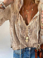Tindra | Blusa Feminina Boho Decote Recortado