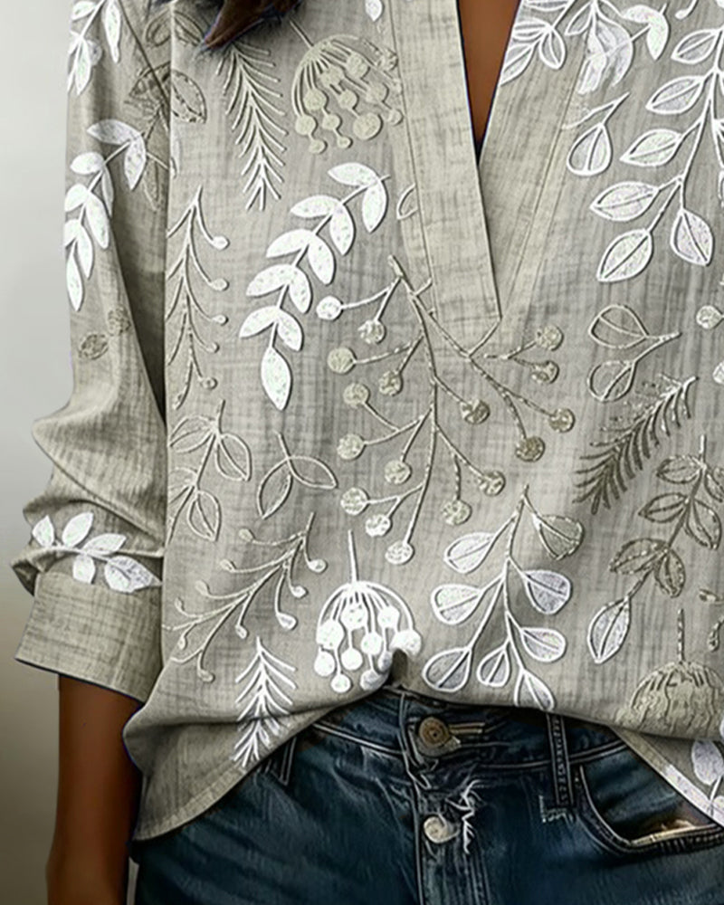 Juno | Blusa Feminina Floral Decote V