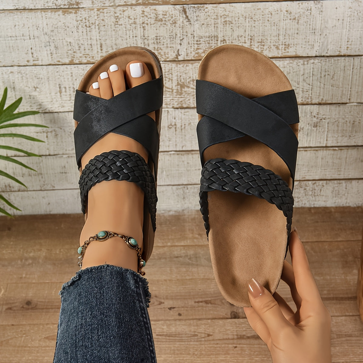 Sandálias Plataforma Femininas | Tiras Entrelaçadas, Estilo Casual