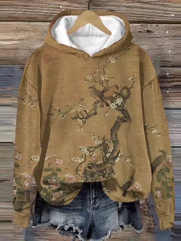 Xanthe | Mulher Hoodie Jacquard Escandinavo Leve