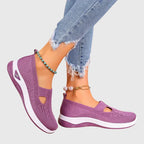 Sapatos ortopédicos de caminhada femininos antiderrapantes com suporte ergonómico