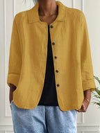 Perla | Mulher Cardigan Camisa Algodão Linho