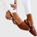 Seraphina | Sapatilhas Femininas Trançadas Slingback Bico Fino