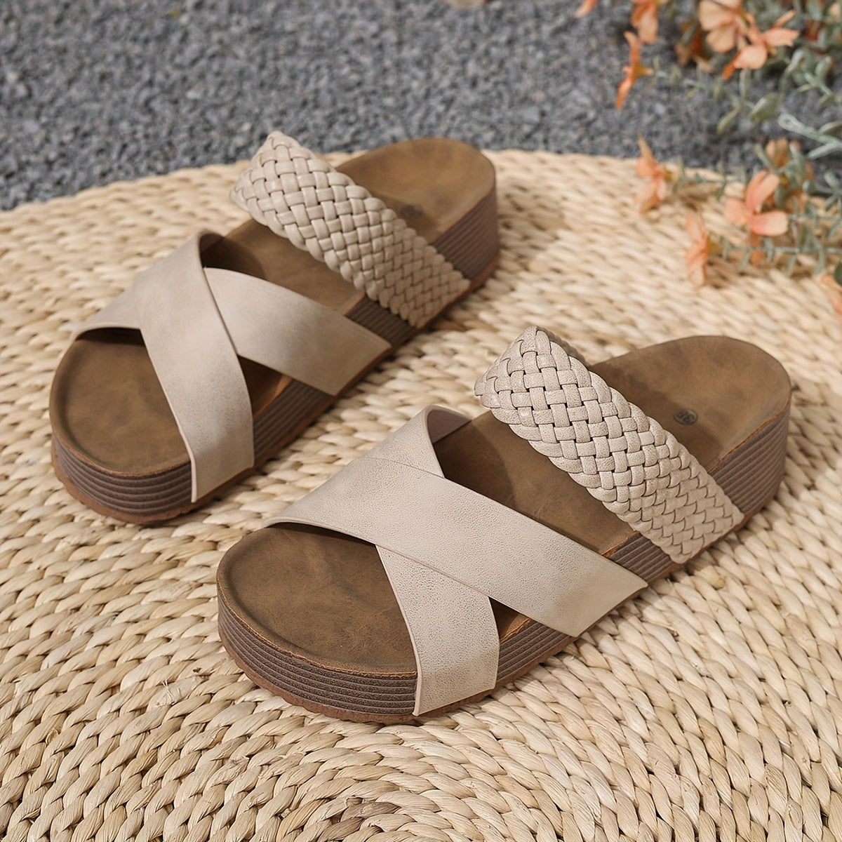 Sandálias Plataforma Femininas | Tiras Entrelaçadas, Estilo Casual