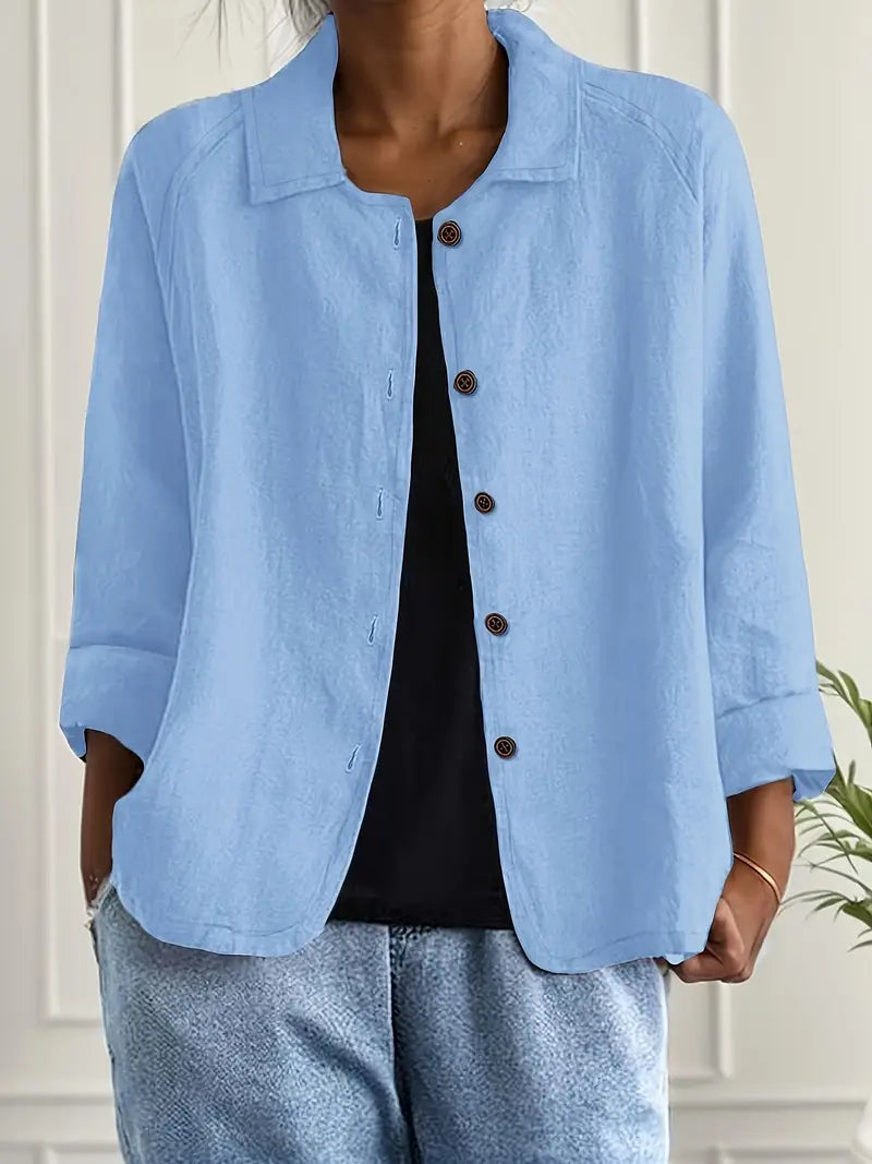 Cardigan Feminino | Algodão e Linho, Tecido Leve | Estilo Camisa, Casual Chic