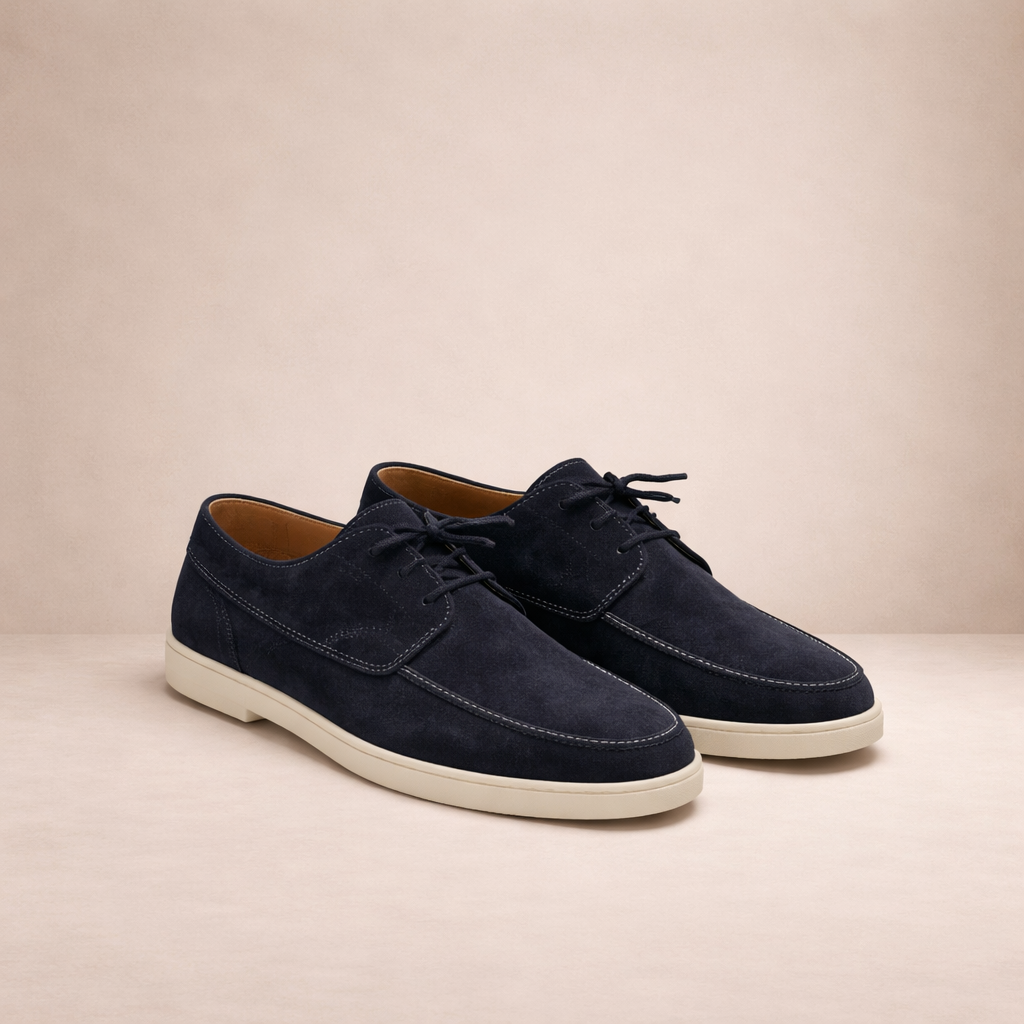 Homem Sapatos Loafer com Atacadores Moc Toe Salto Baixo