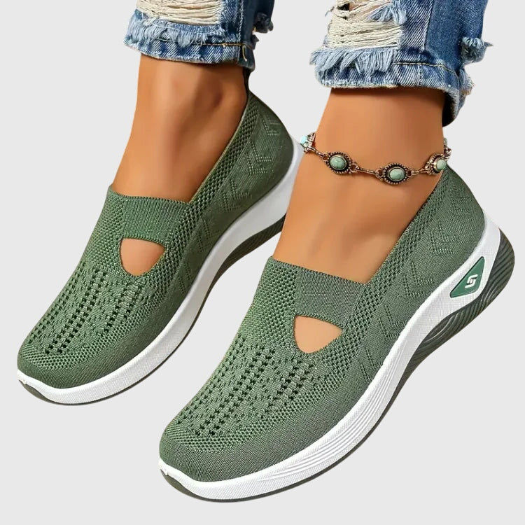 Sapatos ortopédicos de caminhada femininos antiderrapantes com suporte ergonómico