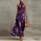 Vestido Maxi Floral Halter Mulher