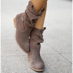 Ondine | Botins Slouch Femininos Bico Redondo com Dobra