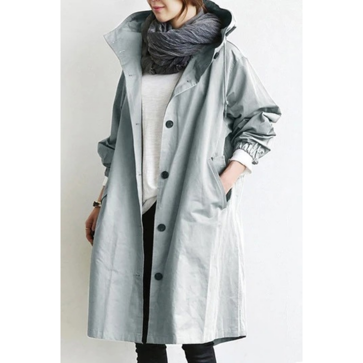 Verena | Casaco Trench Feminino Longo com Capuz