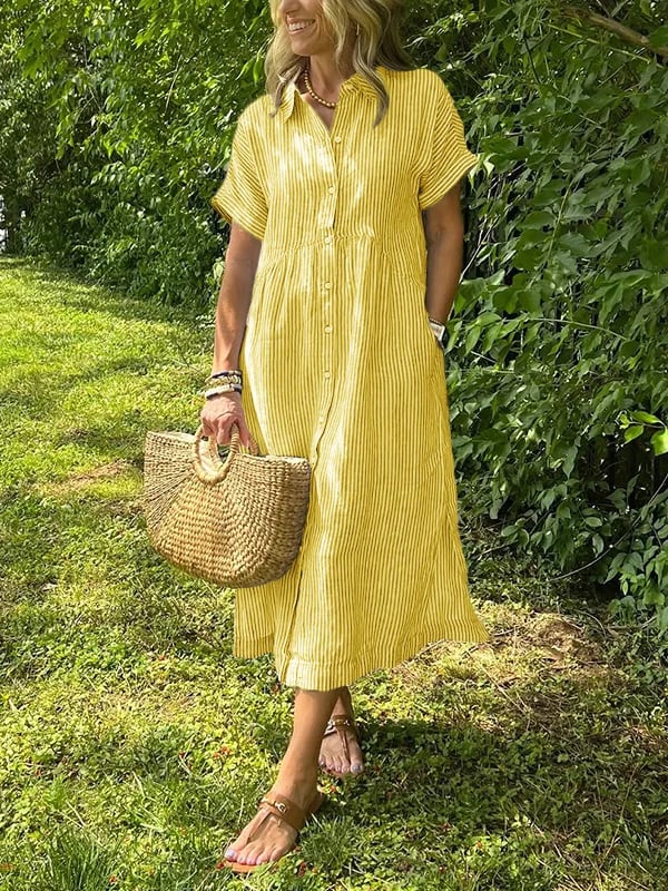 Greta | Vestido Longo Feminino Maxi Botões Frontais