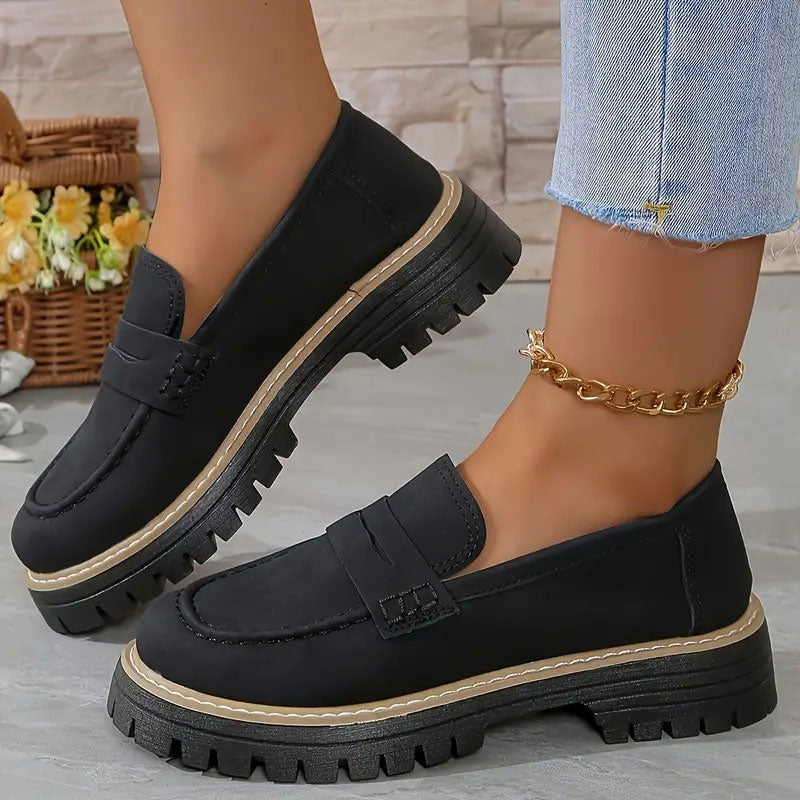 Della | Mocassins ortopédicos de plataforma femininos com suporte do arco