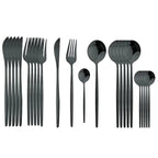 Conjunto de Talheres em Aço Inox 24 Peças | Nova | Dourado, Preto, Rosa